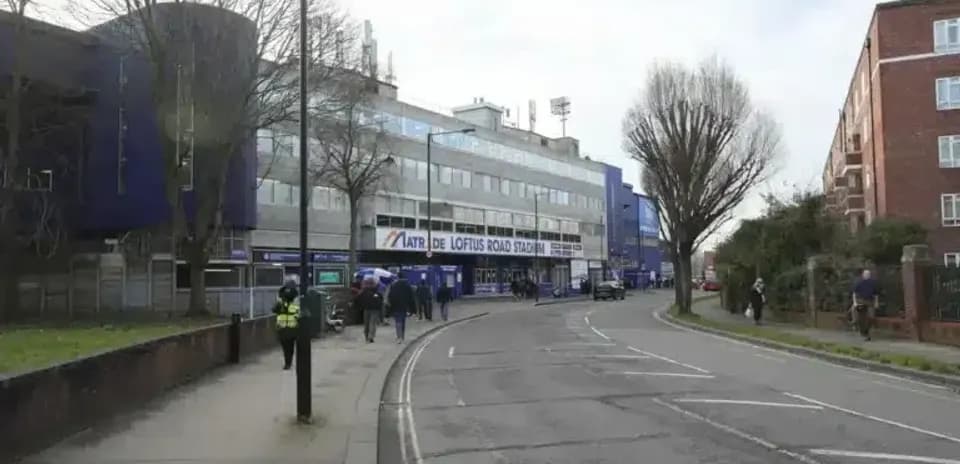 Exterior view of Loftus Road Stadium entrance
