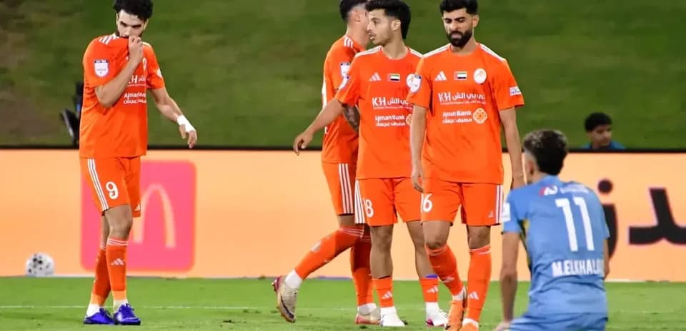 Ajman U23 players during match against Dibba