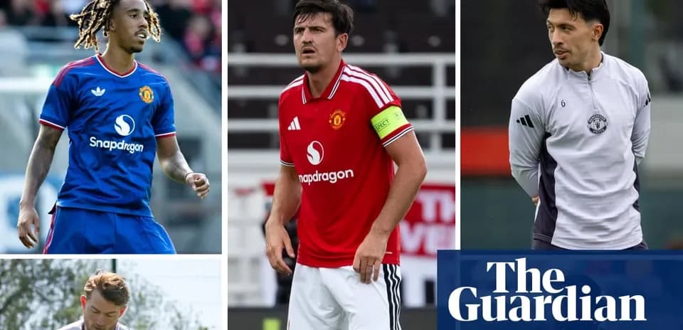 Manchester United players in various training poses
