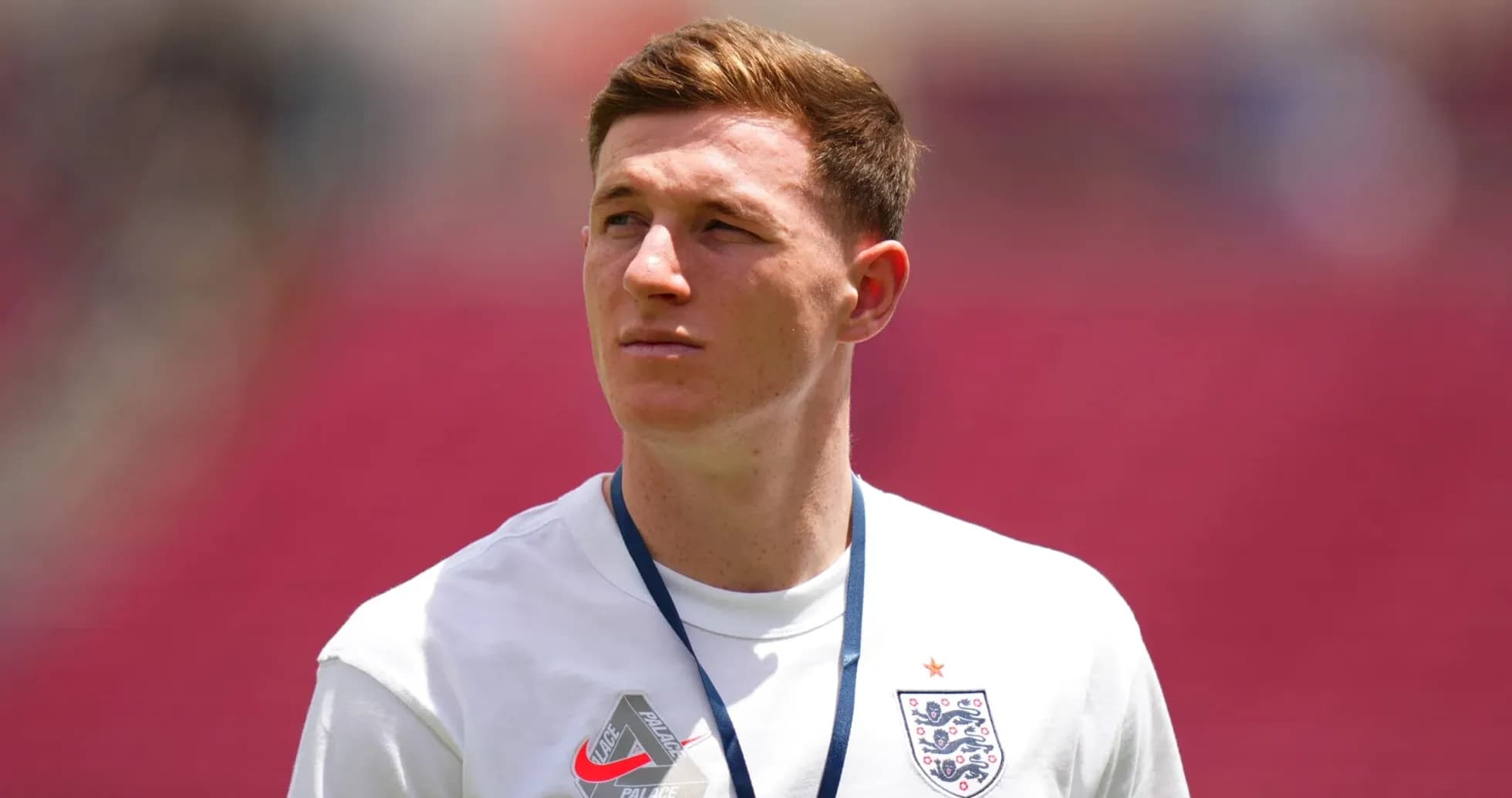 Player in England training kit during warm-up
