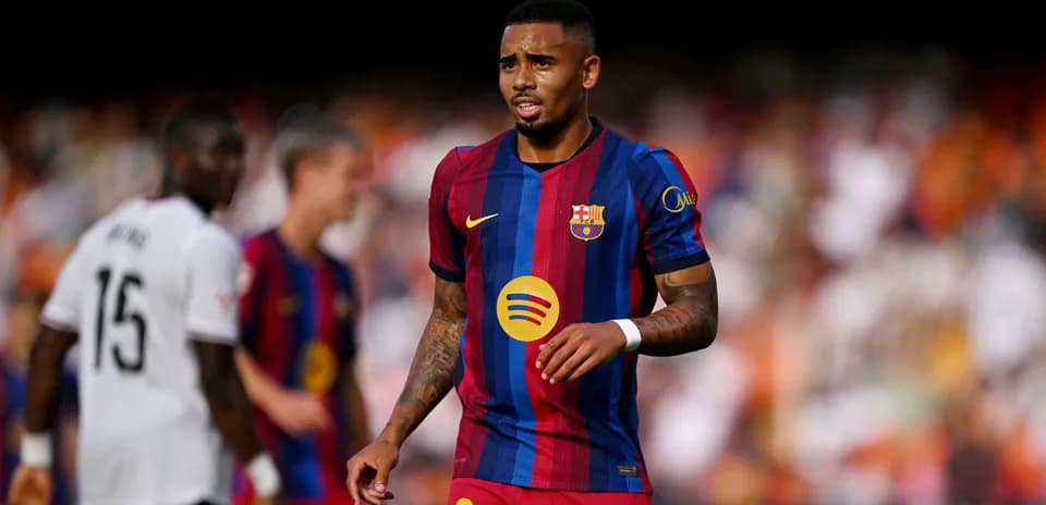 Player wearing Barcelona jersey during match