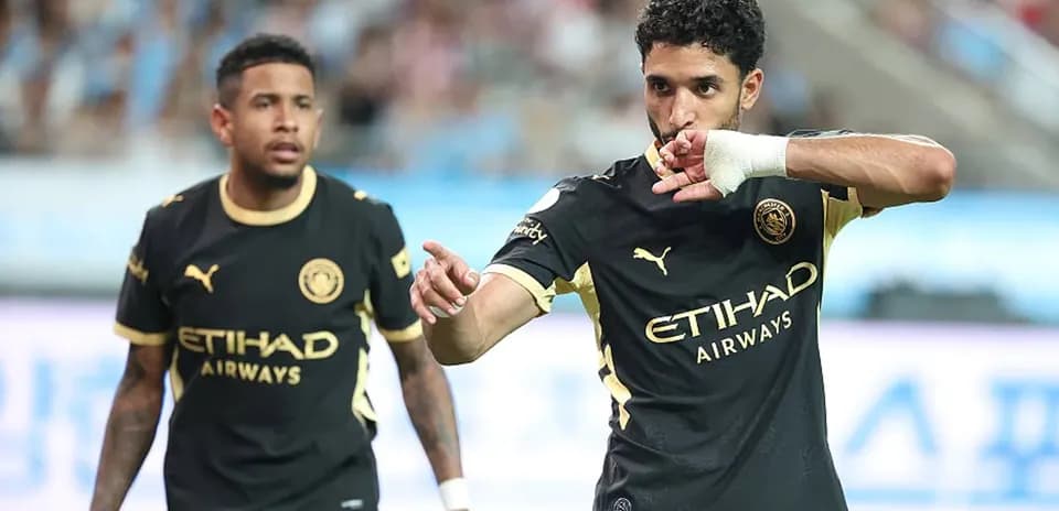Player celebrating a goal during the match