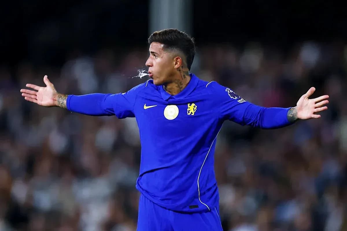 Player gesturing during a football match
