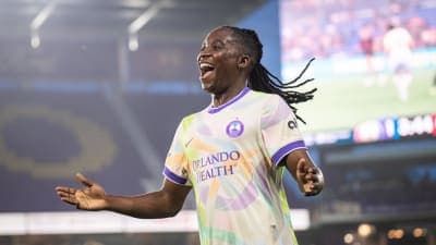 Player celebrating a goal during soccer match