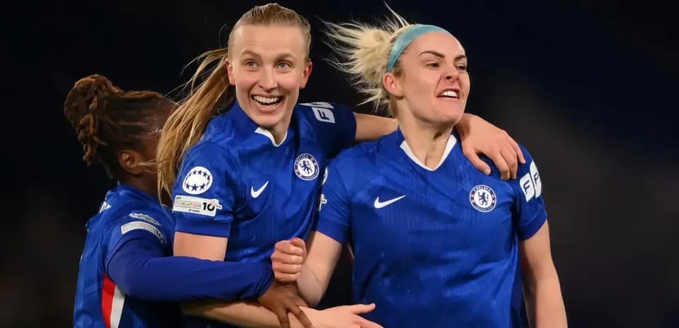 Chelsea players celebrating during UEFA match