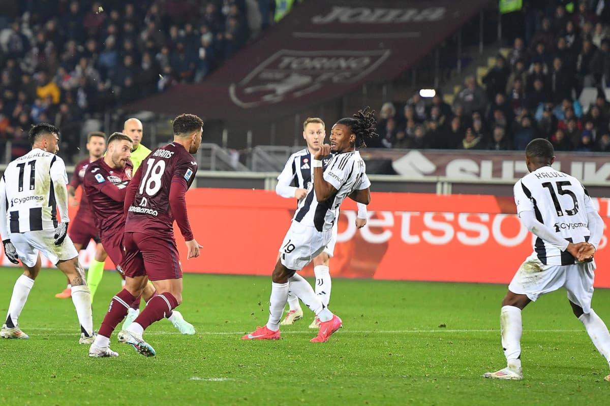 Juventus players in action against Torino