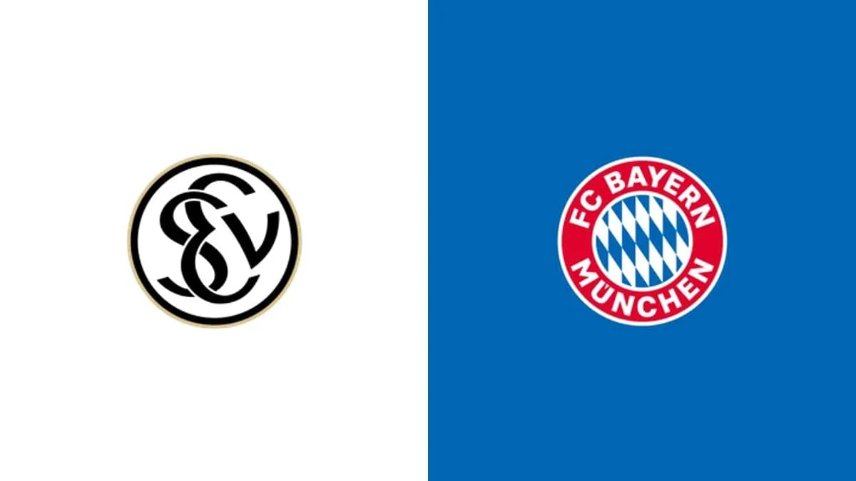 Logos of SV Sandhausen and FC Bayern München