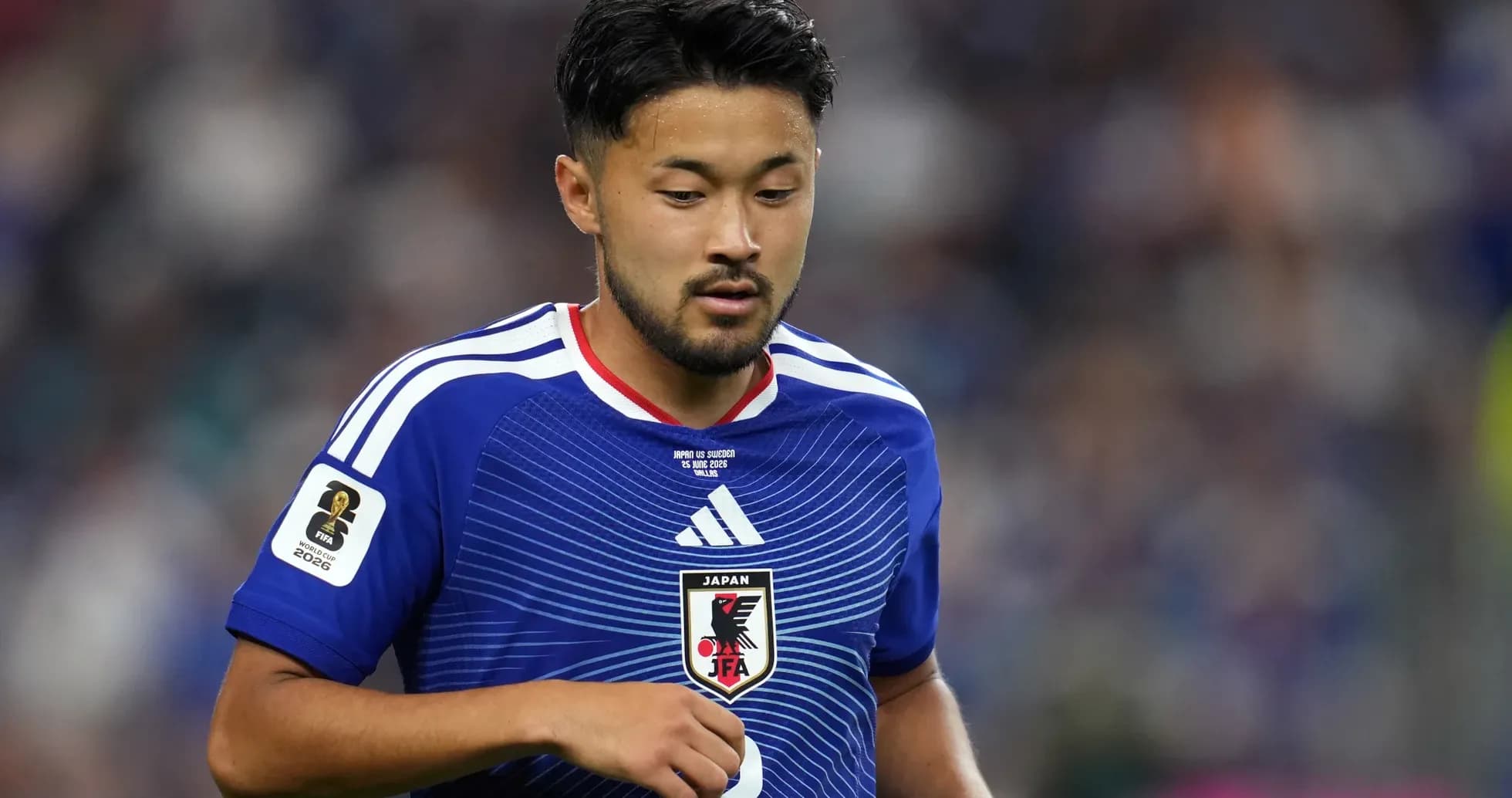 Player wearing Japan national team jersey during match