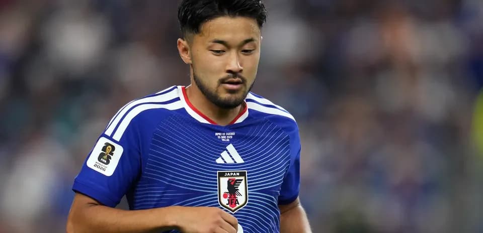 Player wearing Japan national team jersey during match