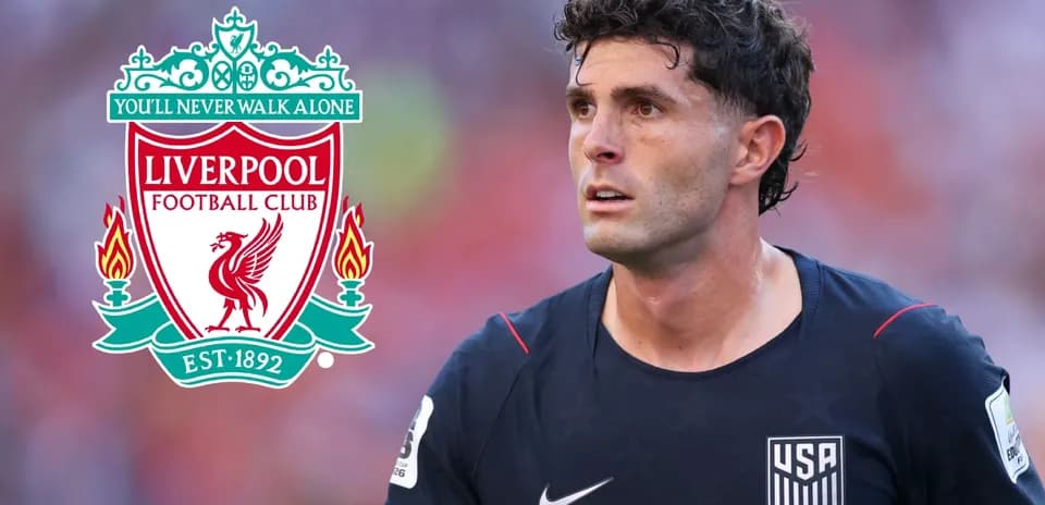 Player in USA jersey with Liverpool logo overlay