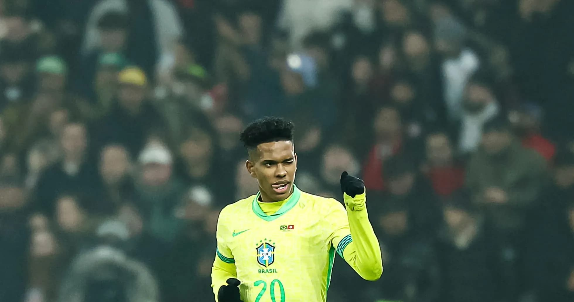 Brazilian player celebrating during a match