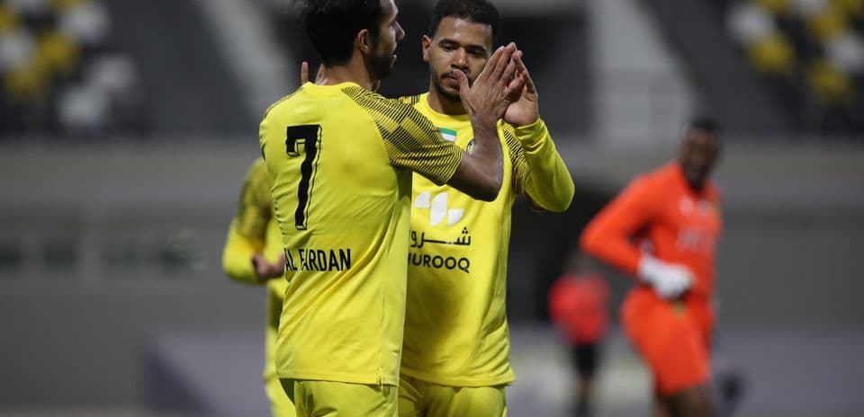 Ittihad Kalba U23 players celebrating a goal