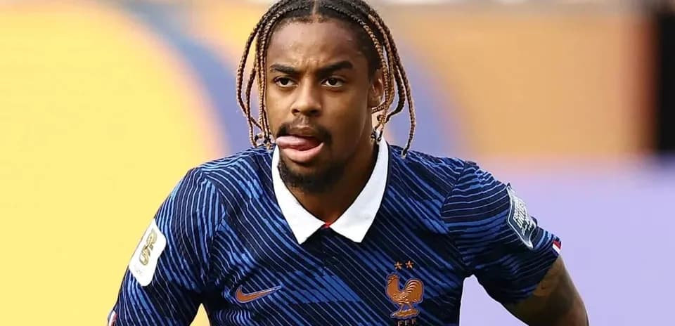 Player in France national team jersey during match