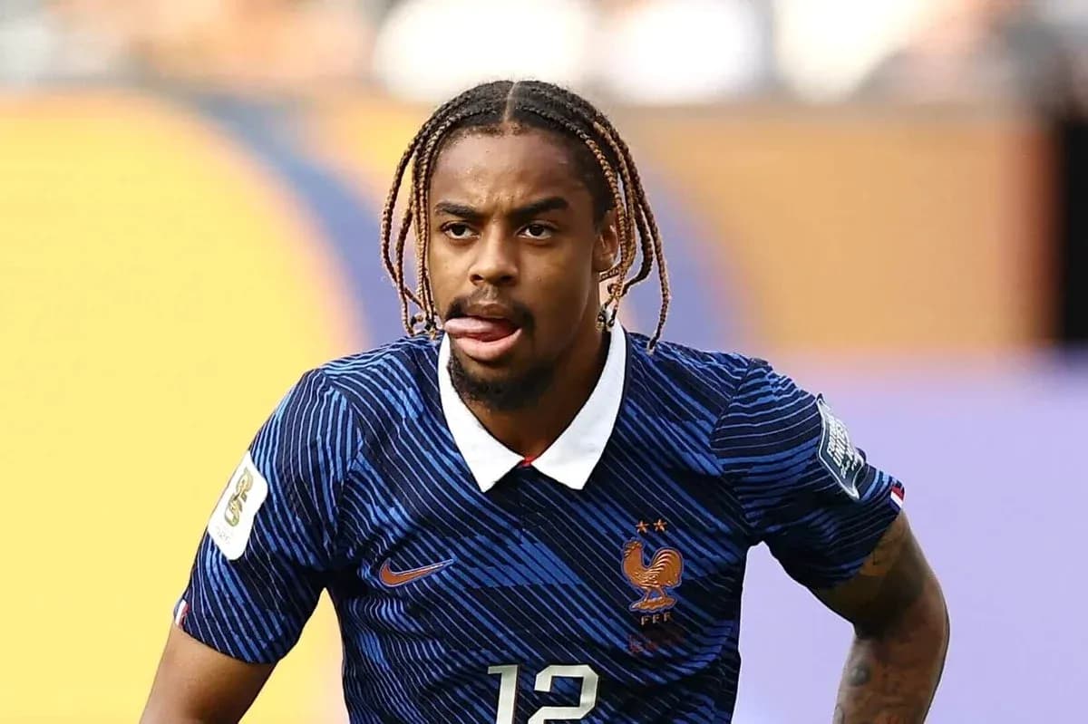 Player in France national team jersey during match