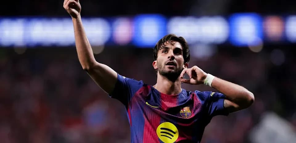 Barcelona player celebrating a goal during match