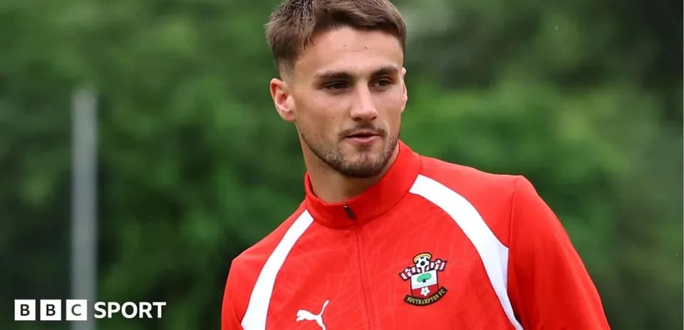 Player wearing Southampton FC training kit outdoors