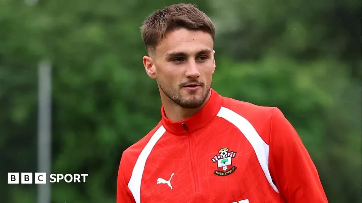 Player wearing Southampton FC training kit outdoors