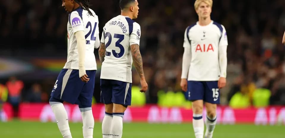 Tottenham players on the pitch during a match