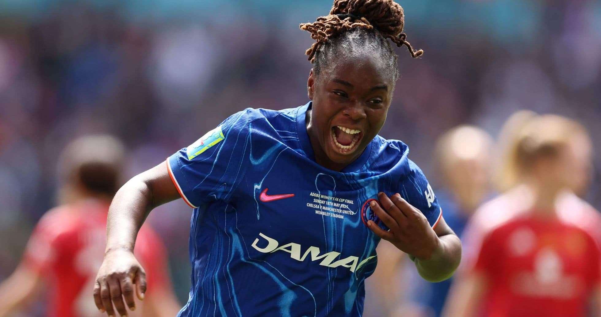 Chelsea player celebrating a goal during match