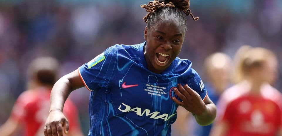 Chelsea player celebrating a goal during match