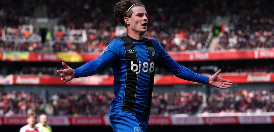 Bournemouth player celebrating after scoring a goal