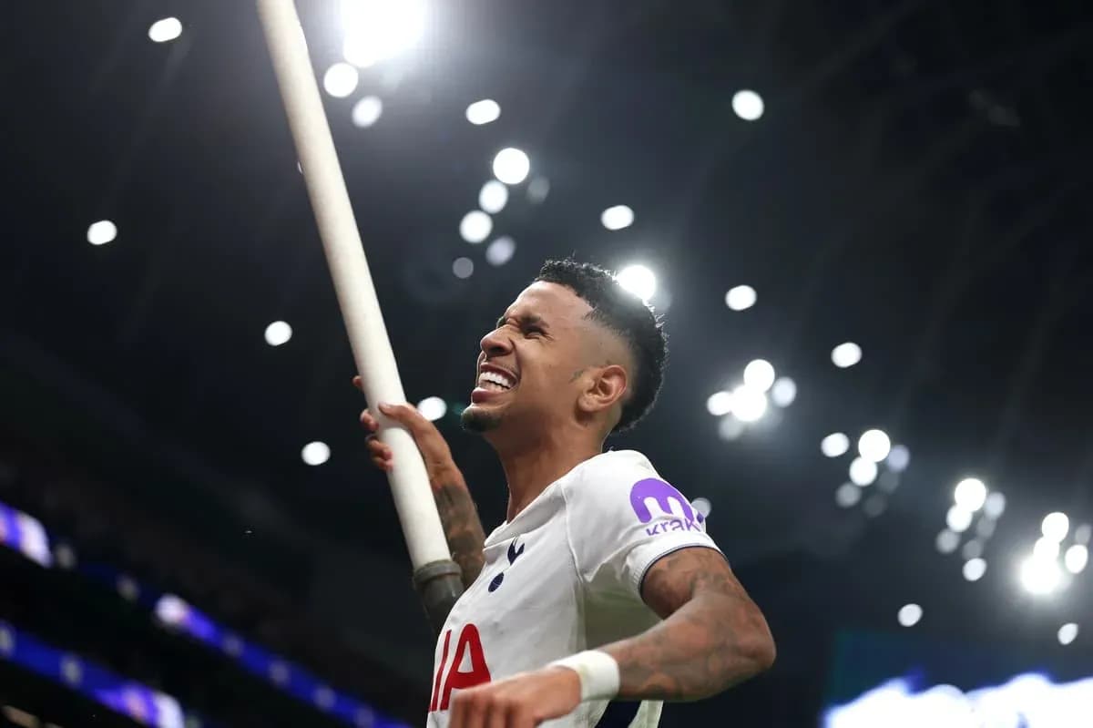 Player celebrating with a flag during match
