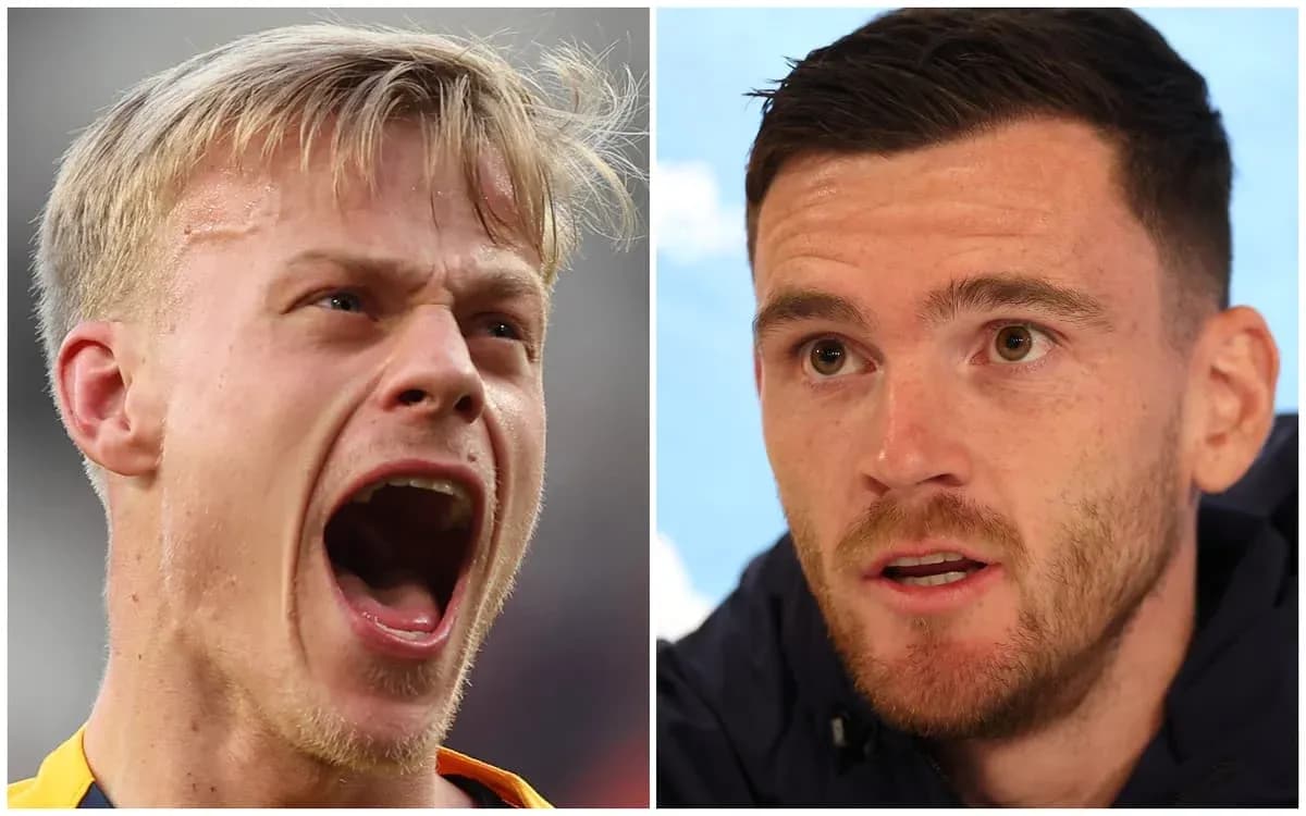 Two football players during match and press conference