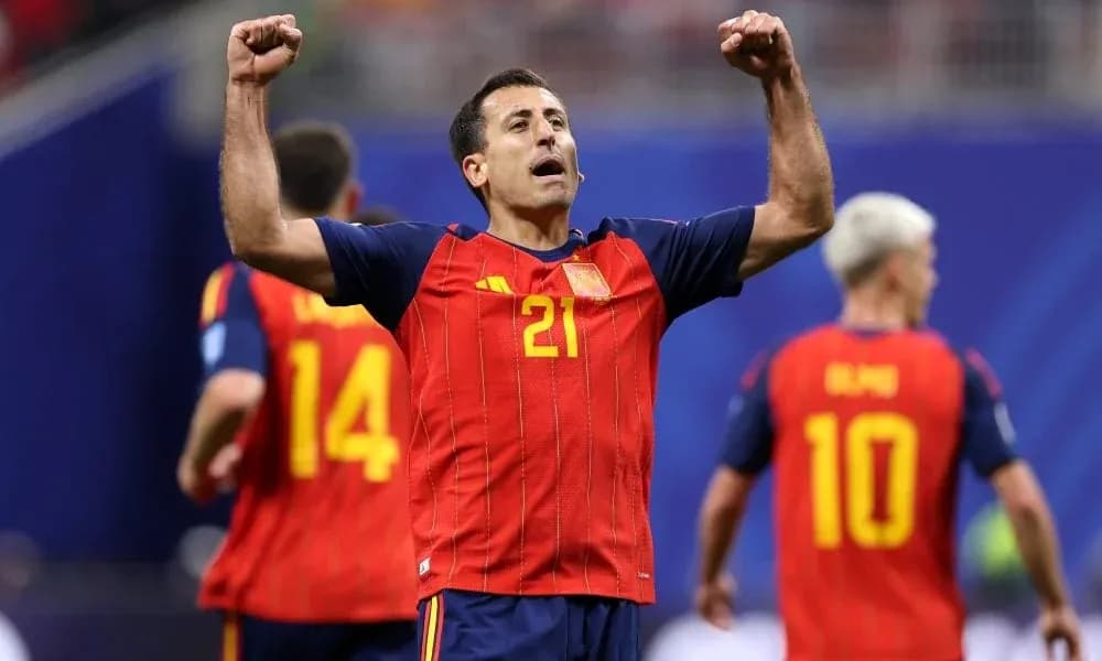Spain player celebrating a goal during match