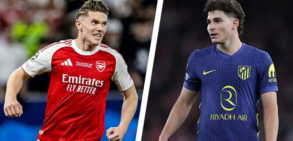 Two football players from Arsenal and Atlético Madrid
