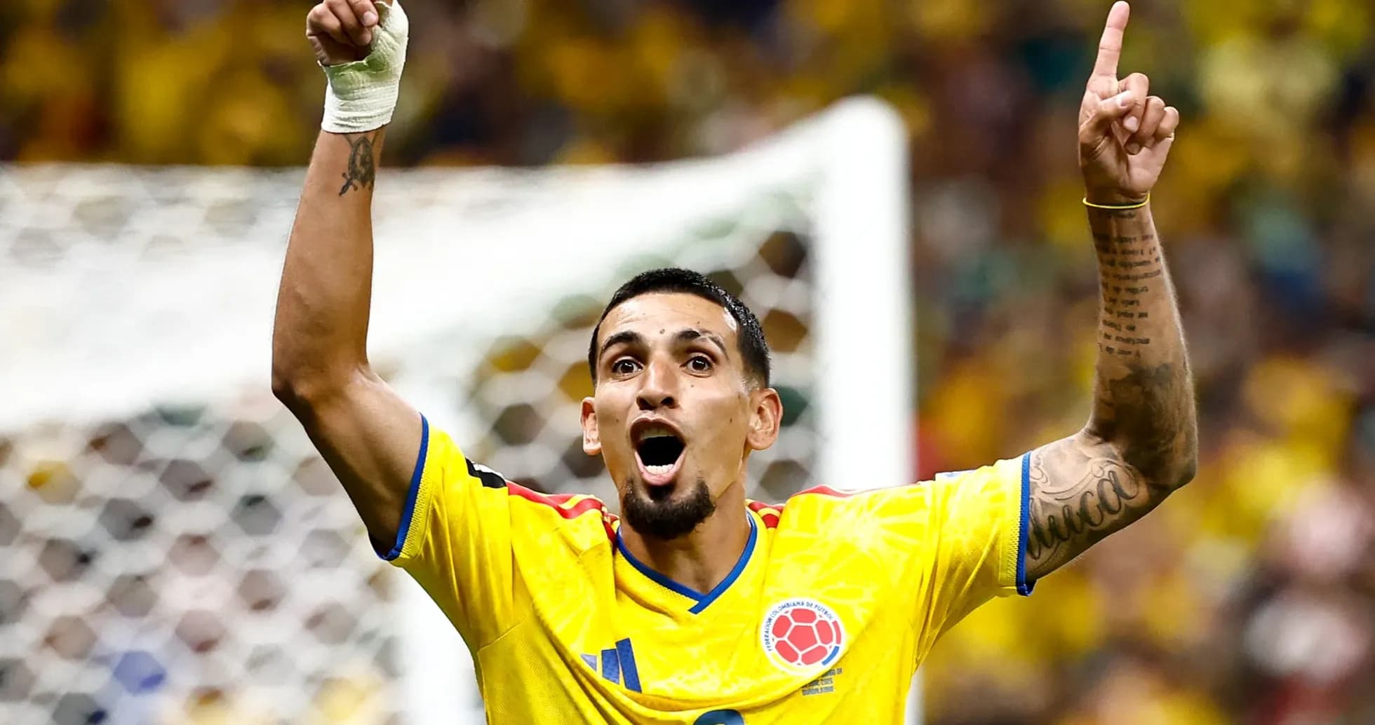Player celebrating after scoring a goal