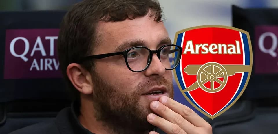 Person thinking with Arsenal logo in background