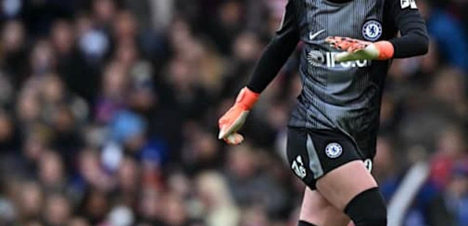 Goalkeeper in action during a match for Chelsea