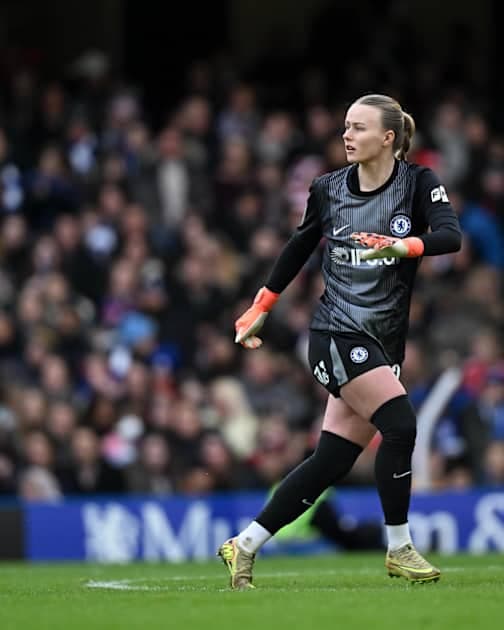 Goalkeeper in action during a match for Chelsea