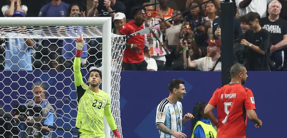 Goalkeeper celebrating a save during match action