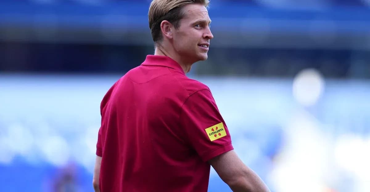 Official wearing red shirt at stadium sidelines