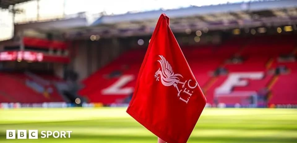 Liverpool FC corner flag at Anfield stadium