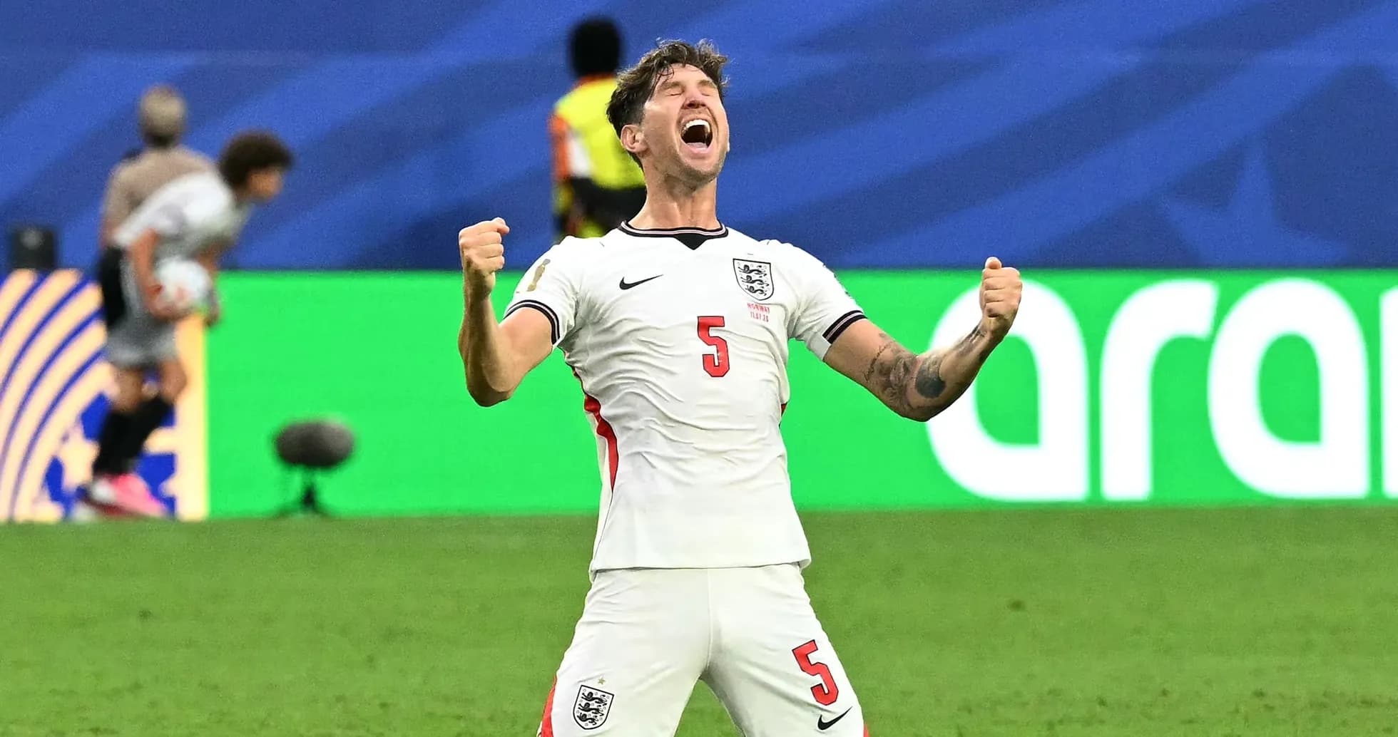 Player celebrating during a match for England