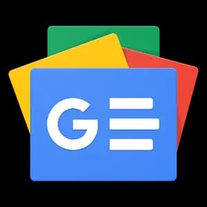 Google News logo with colored background shapes