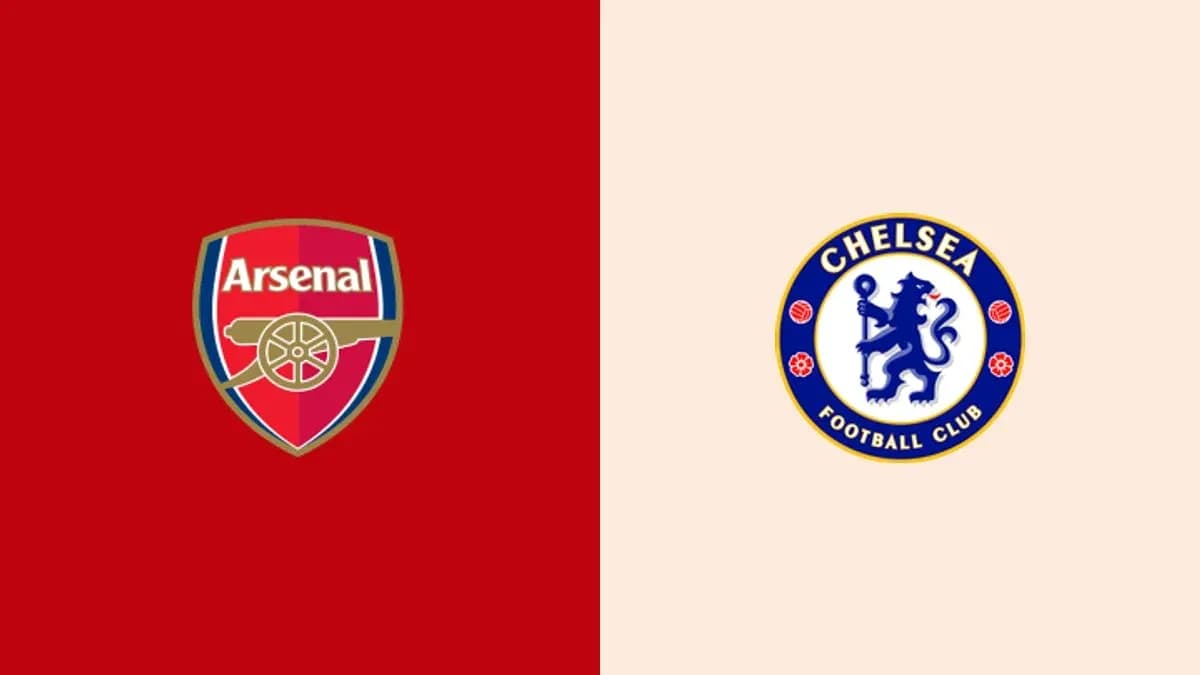 Logos of Arsenal and Chelsea football clubs