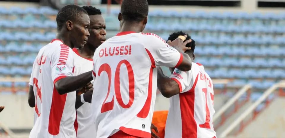 Players celebrating during Kun Khalifat FC match