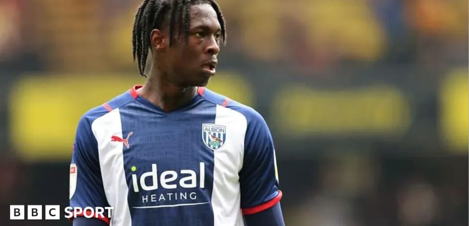 Player in West Bromwich Albion kit during match
