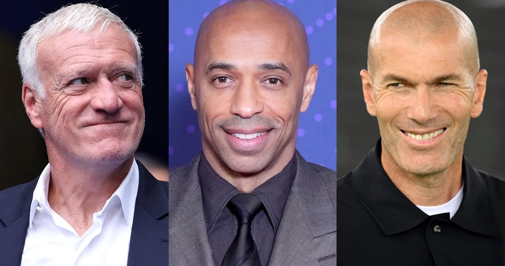 Three football personalities posing for a photo