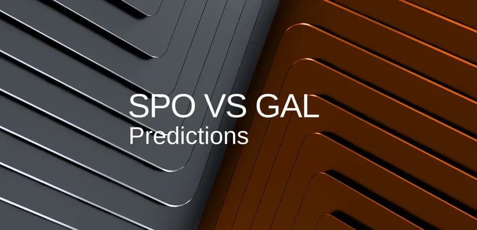 Graphic displaying SPO vs GAL match predictions