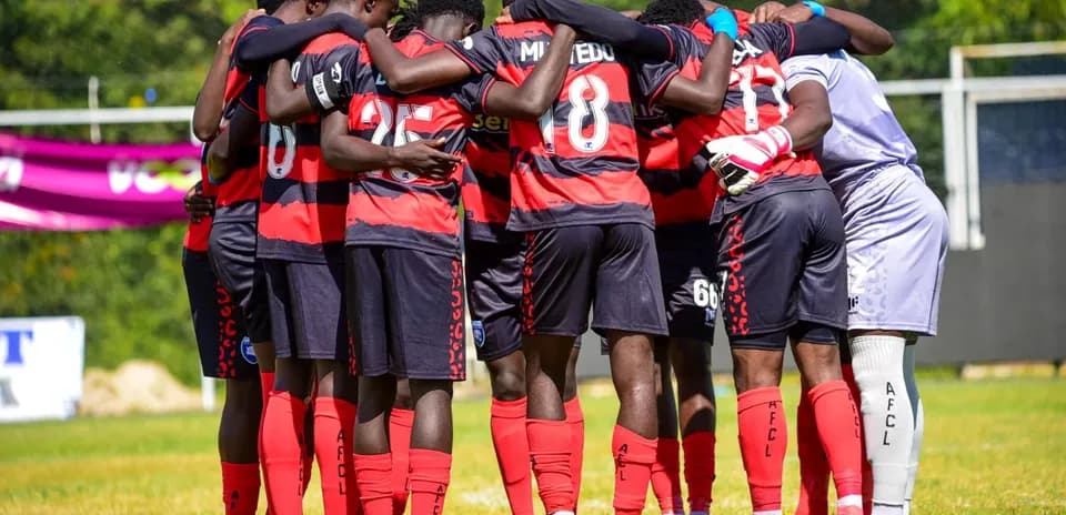 AFC Leopards team huddle before the match