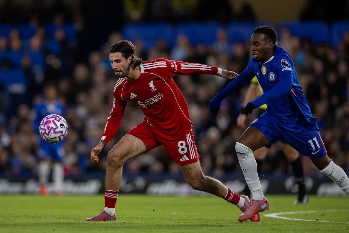 Liverpool player in action against Chelsea