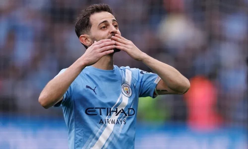 Player celebrating during Manchester City match