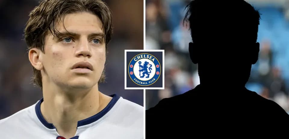 Chelsea player and silhouette of another player