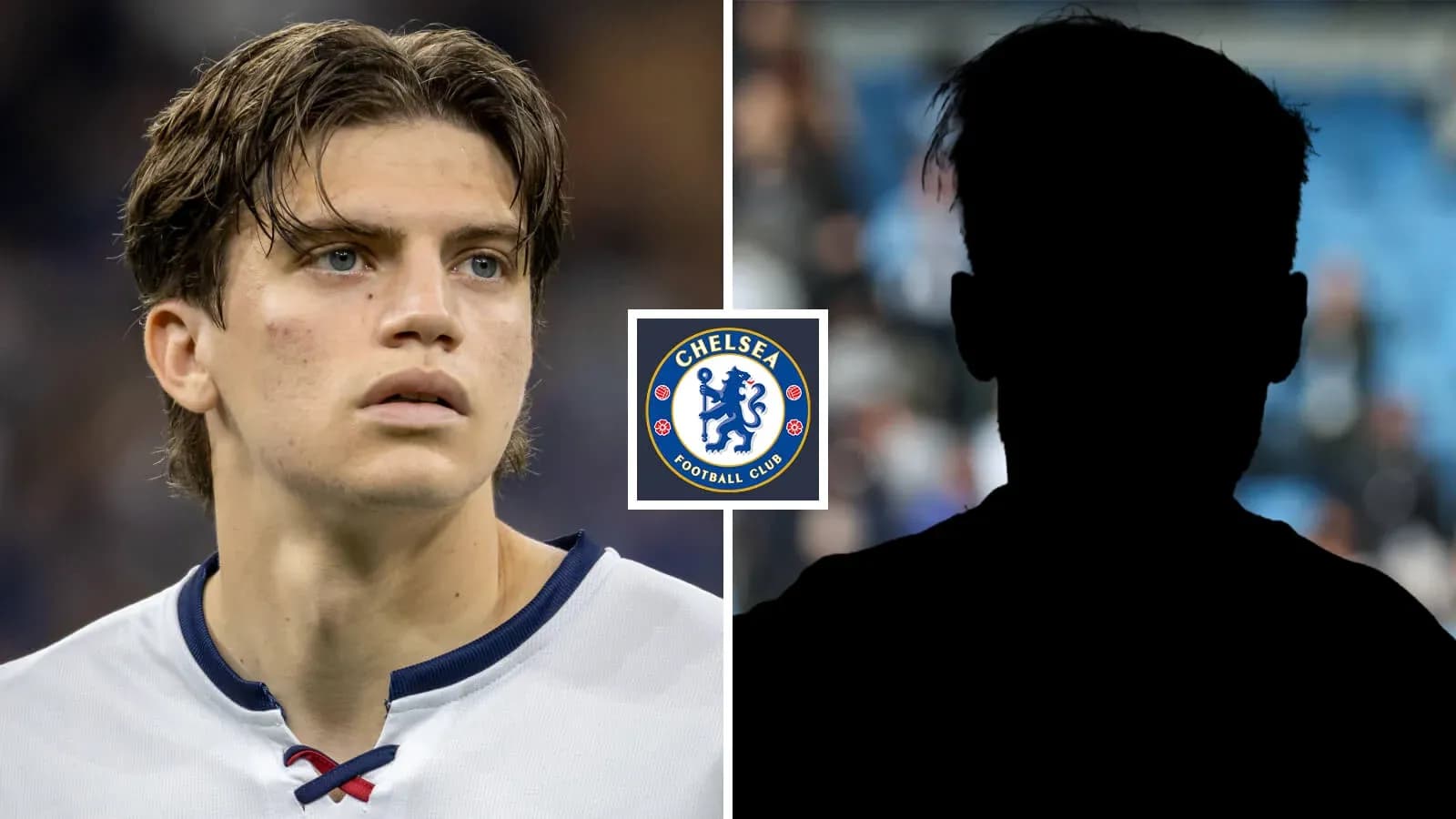 Chelsea player and silhouette of another player