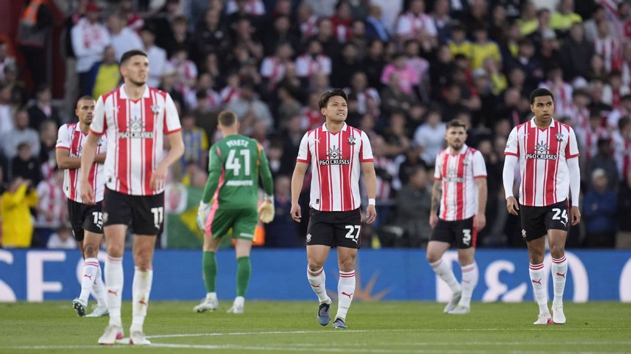 Southampton players on the pitch during a match