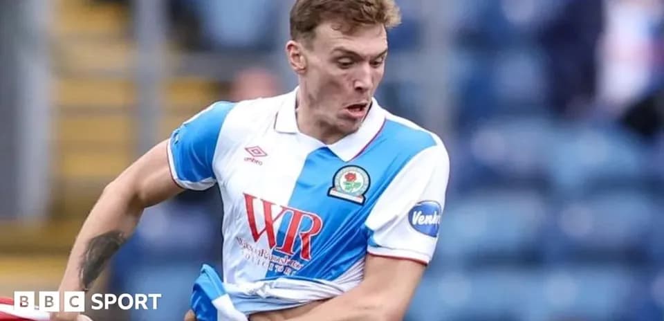 Player from Blackburn Rovers in action during match